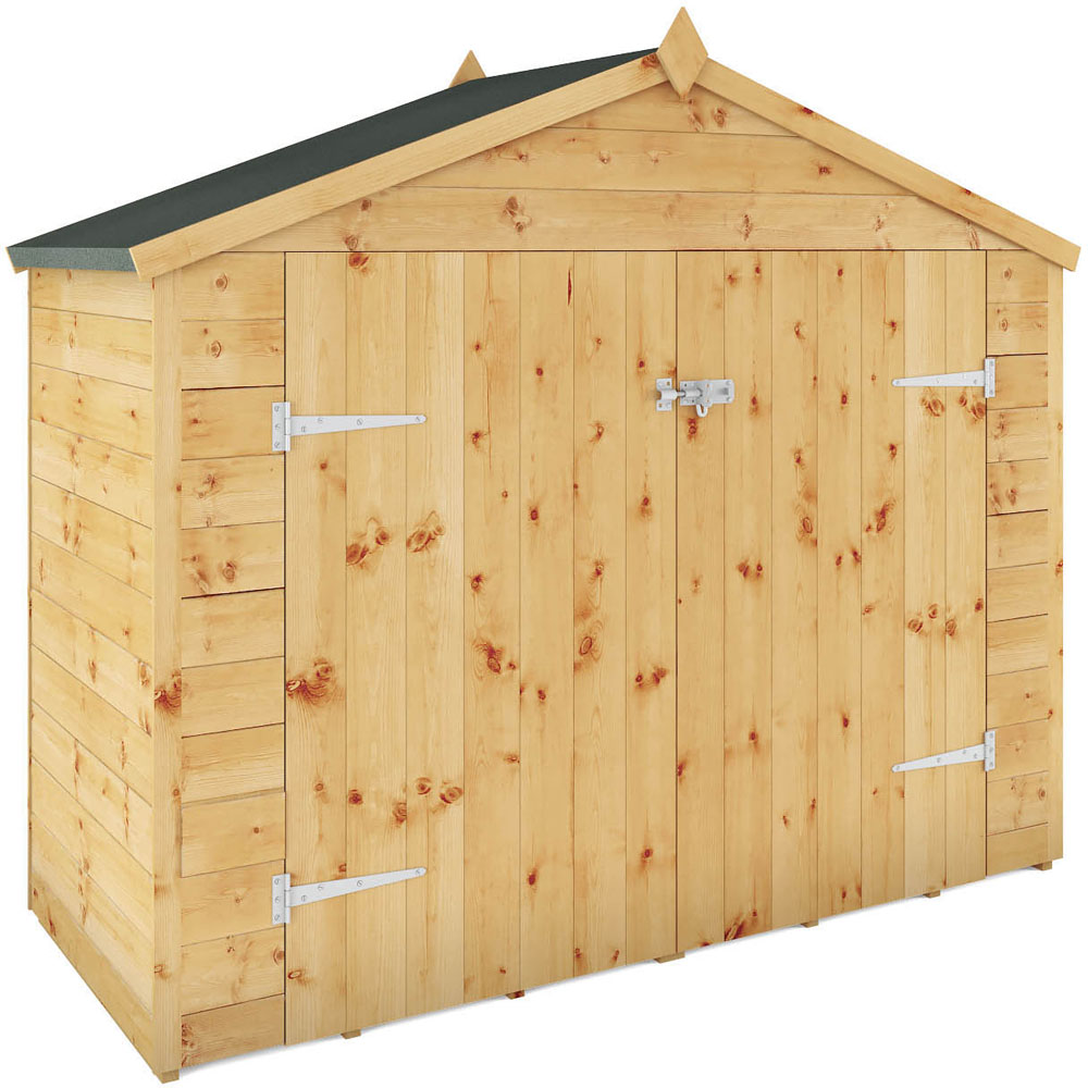 Mercia 3 x 7ft Double Door Tongue and Groove Apex Bike Shed Image 1