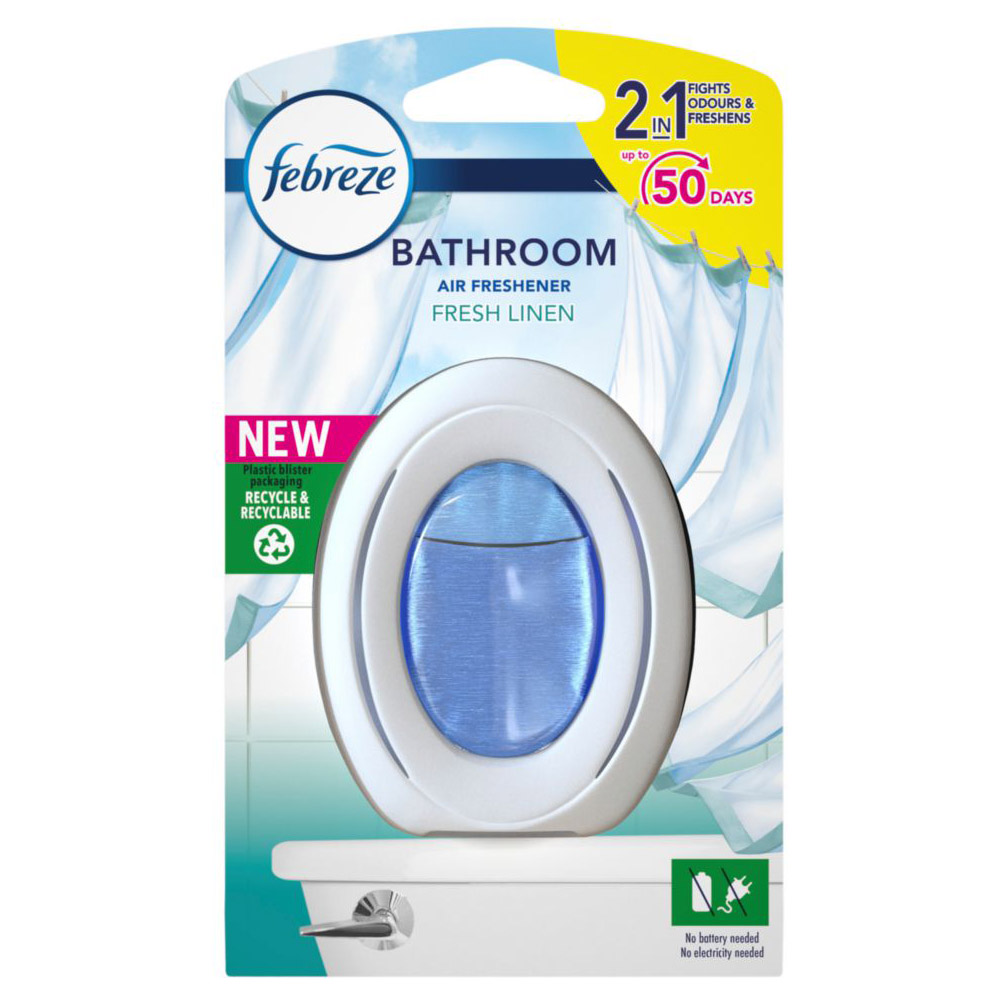 Febreze Bathroom Fresh Linen Air Freshener 7.5ml Image 1