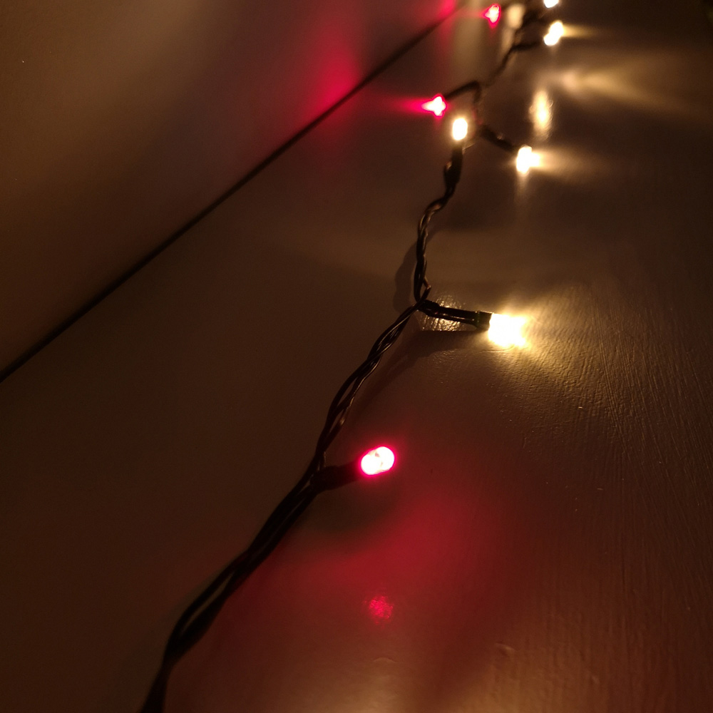 Premier SupaBrights 200 Red and Vintage Gold LED Multi-Function Green String Light 16m Image 5