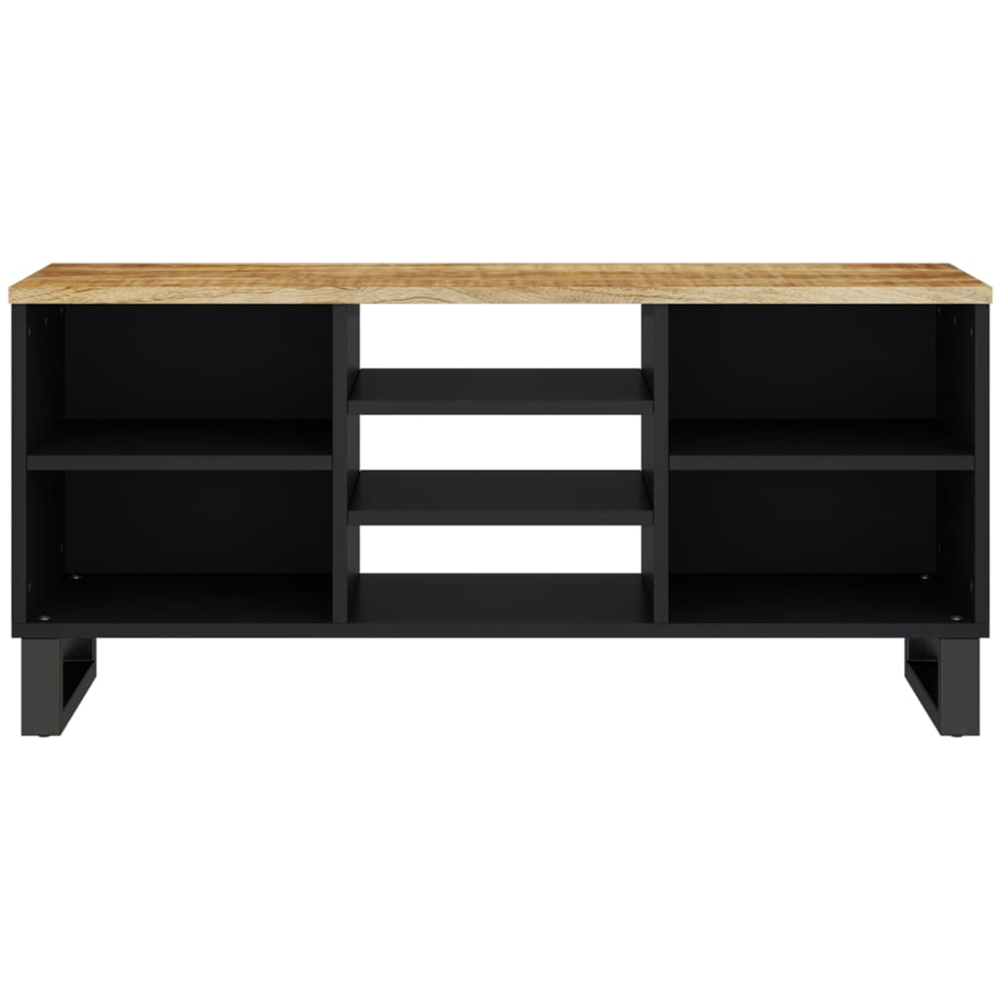 vidaXL 7 Shelf Light Brown Solid Mango Wood TV Cabinet Image 3