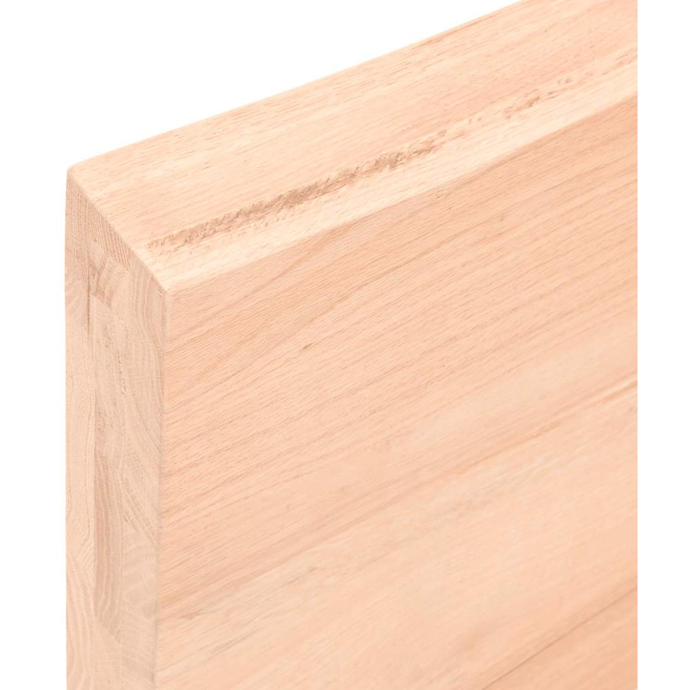vidaXL 40cm Natural Untreated Solid Oak Wood Floating Wall Shelf Image 7