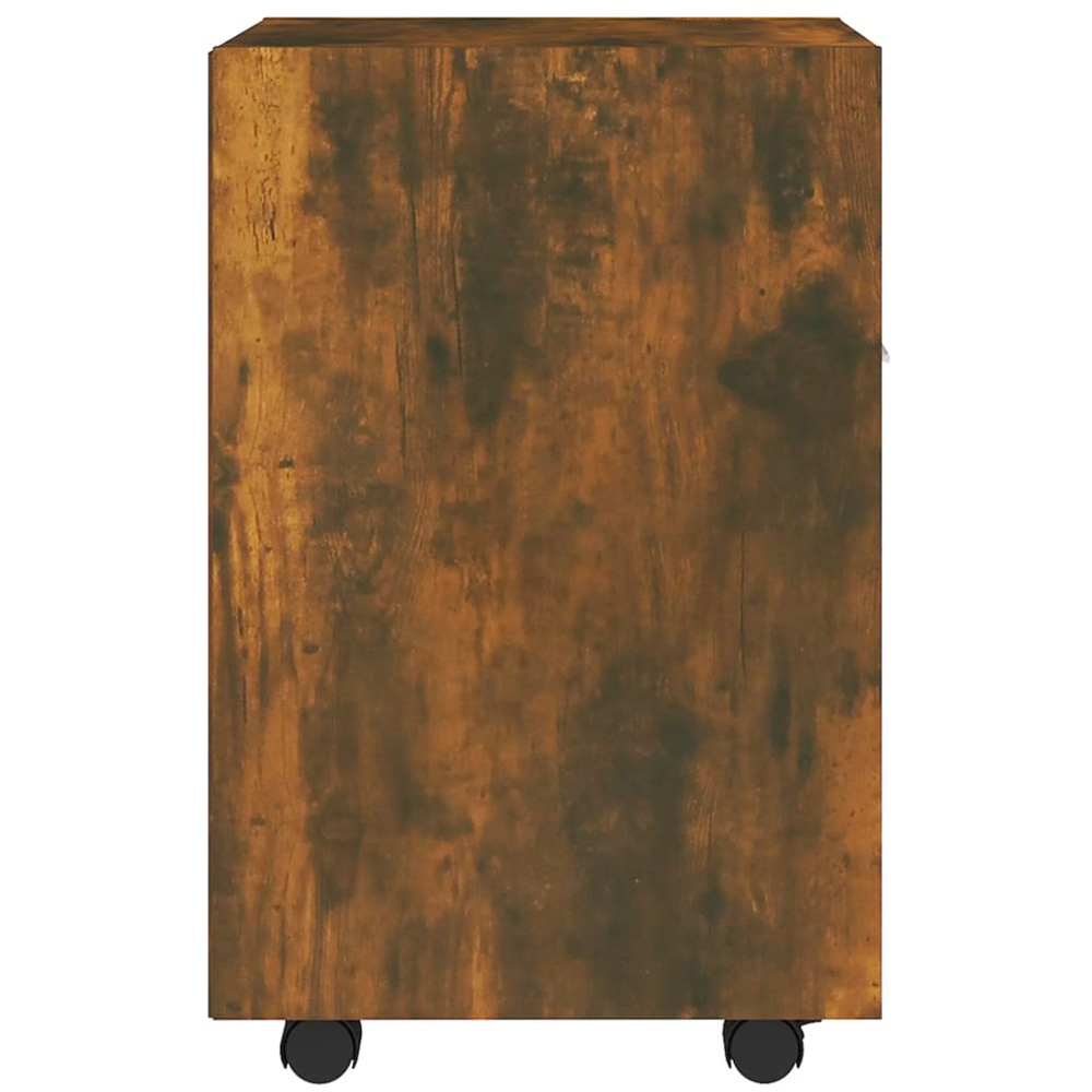 vidaXL Single Door Single Shelf Smoked Oak Rolling Side Cabinet Image 4