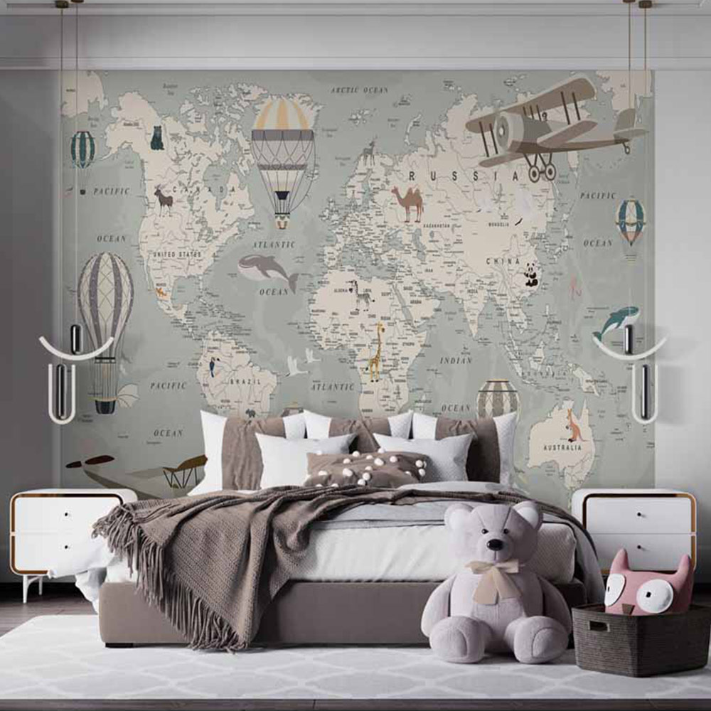 Walltastic Map of the World Wall Mural Image 1