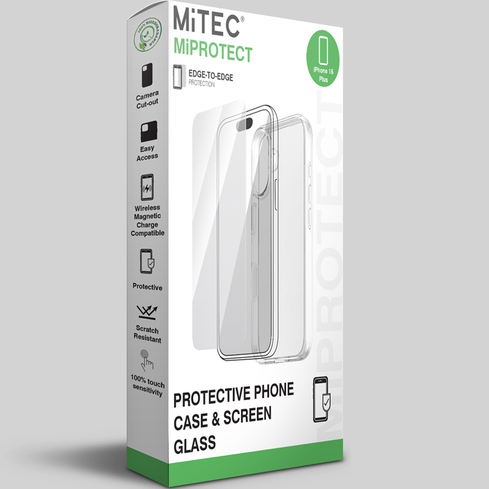 MiTEC MiPROTECT iPhone 16+ Clear Phone Case and Glass Bundle Image 4