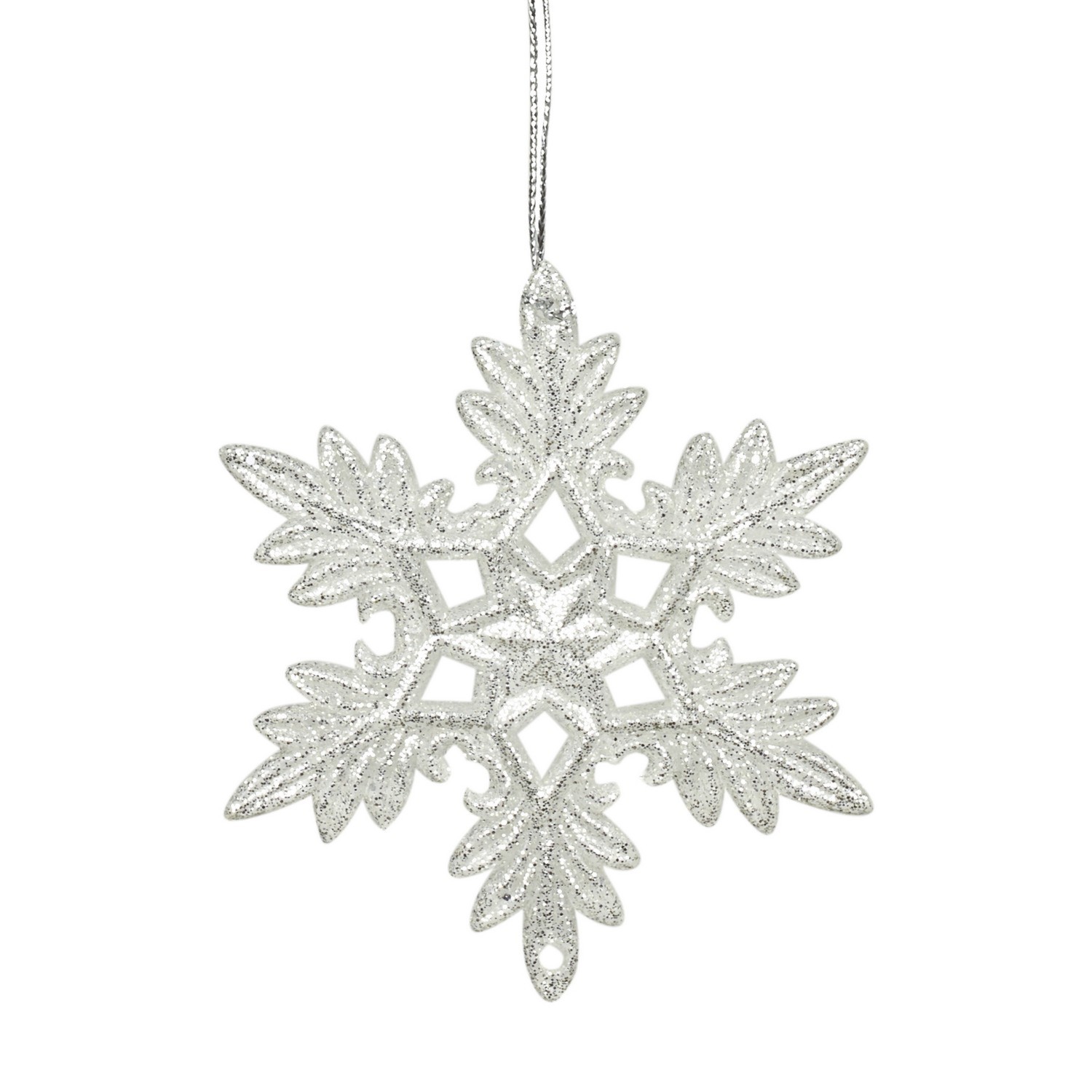 Snowflake Tree Decoration - Silver or White Image 1