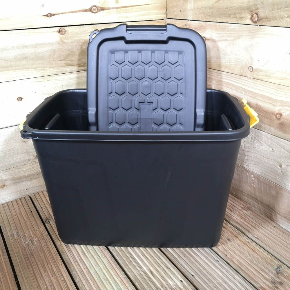 Samuel Alexander 60L Black Heavy Duty Lockable Storage Tub 2 Pack Image 6