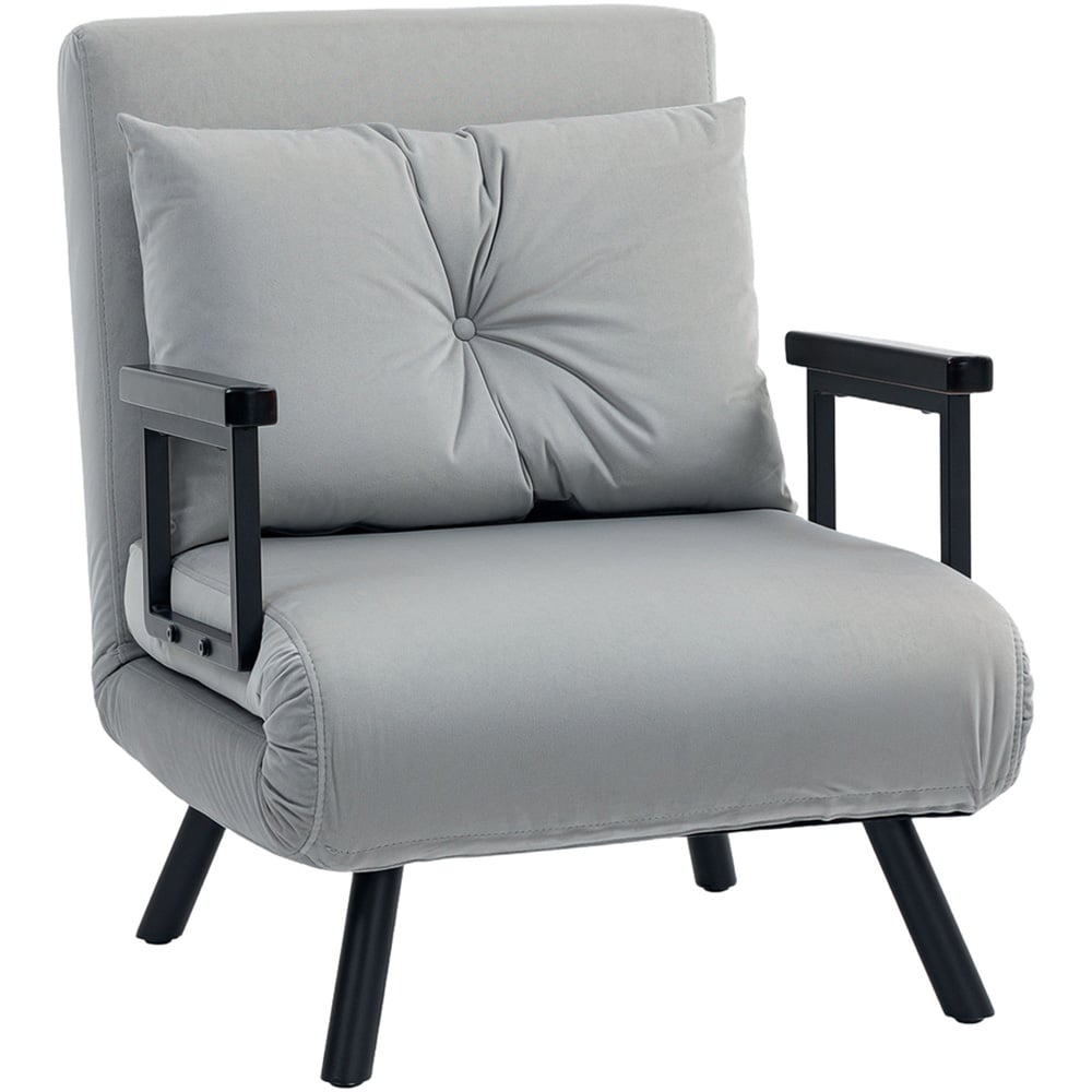 HOMCOM Click Clack Light Grey Single Bed Chair Image 2