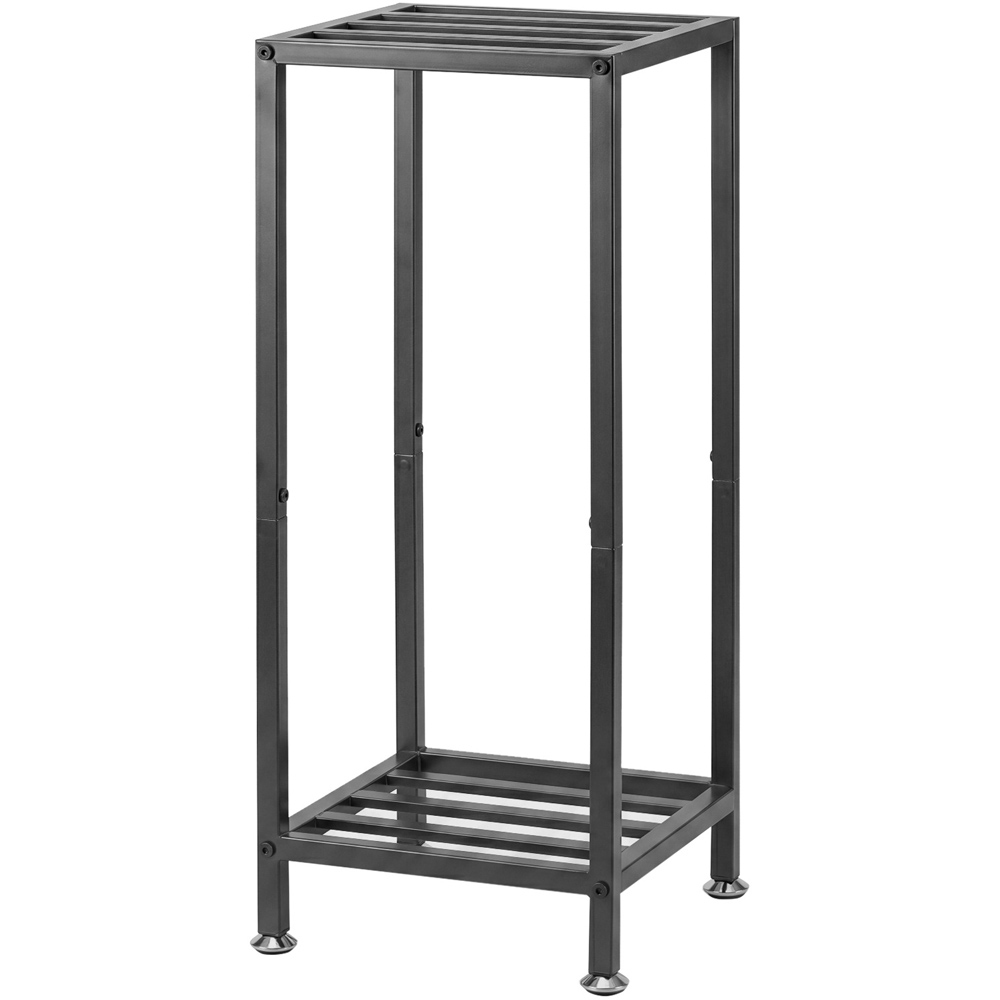 Levede 2-Tier Black Metal Plant Stand Image 1