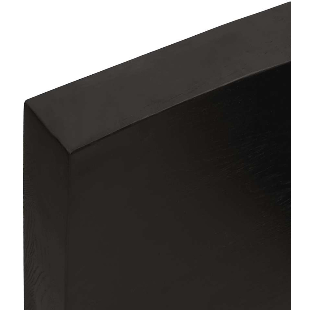 vidaXL 60cm Dark Brown Treated Solid Oak Wood Floating Wall Shelf Image 7