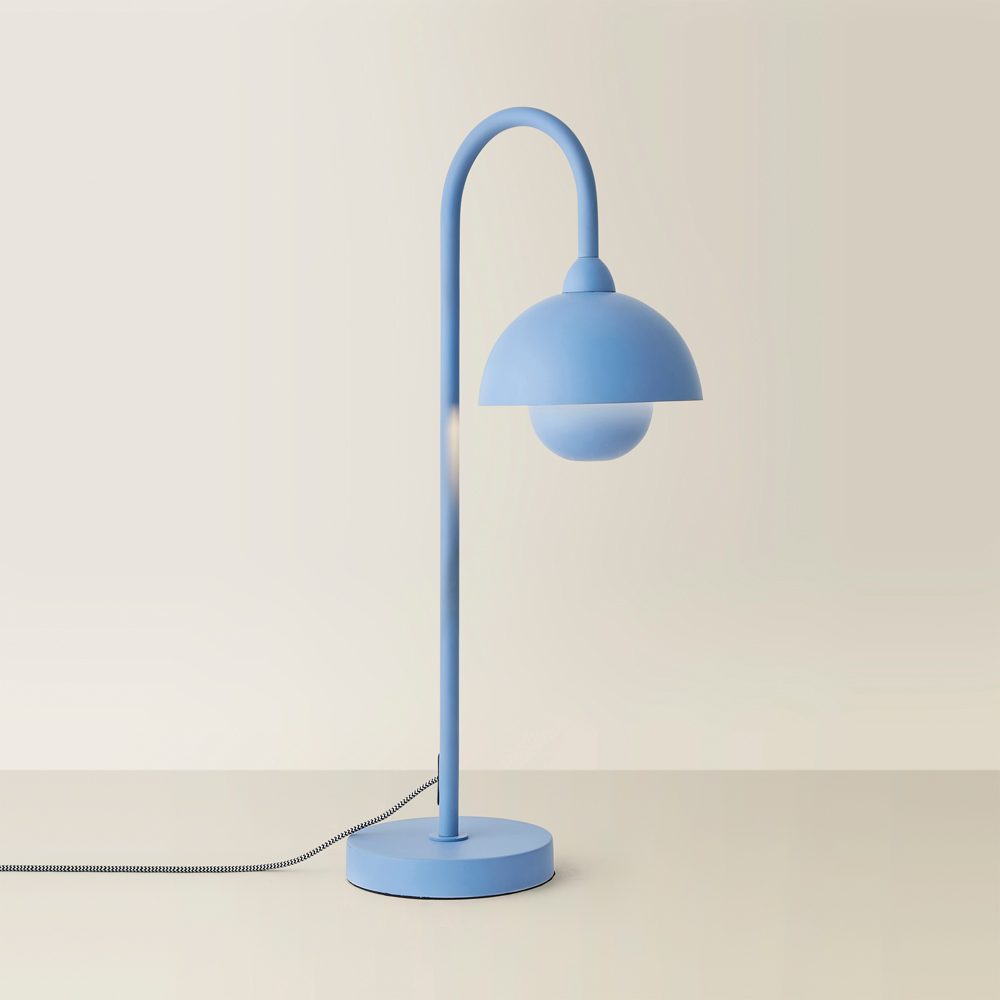 ValueLights Tilly Pastel Sky Blue Arched Dome Shade Metal LED Table Lamp Image 5