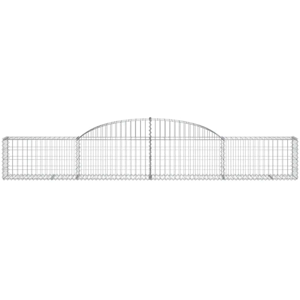 vidaXL Silver Galvanised Iron Arched Gabion Basket 300 x 30 x 40/60cm 2 Pack Image 2