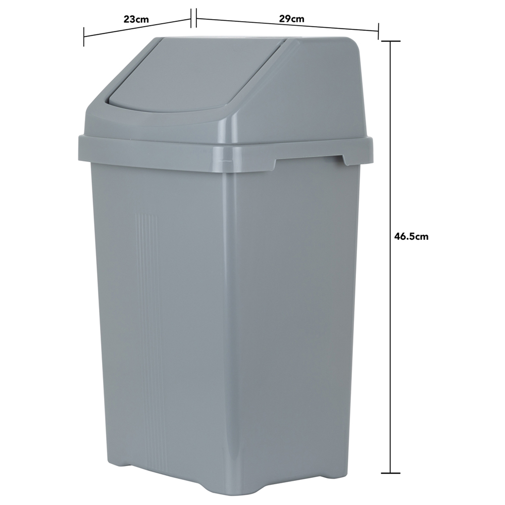 Wham Casa 15L Swing Bin Silver Image 4