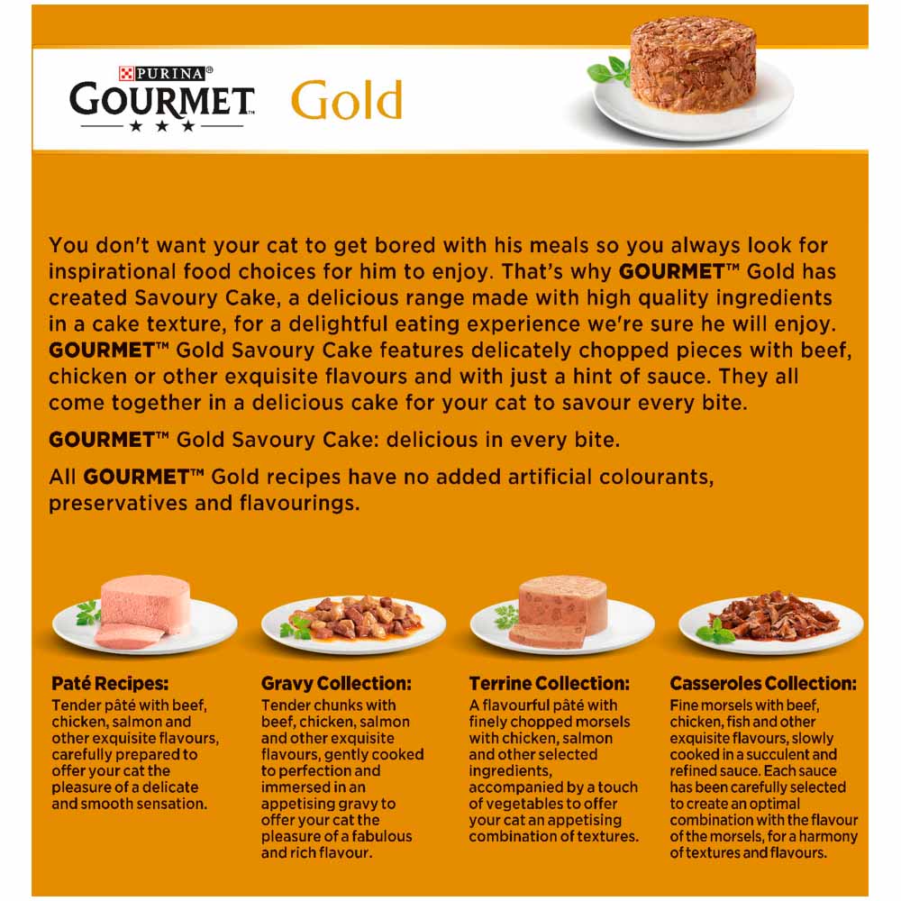Gourmet Gold Savoury Cake Meat and Fish Cat Food 8 x 85g Image 4