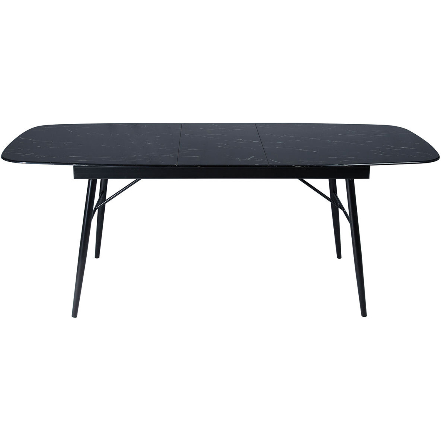 Sorrento Marble 6 Seater 160 to 200cm Extending Dining Table Black Image 3