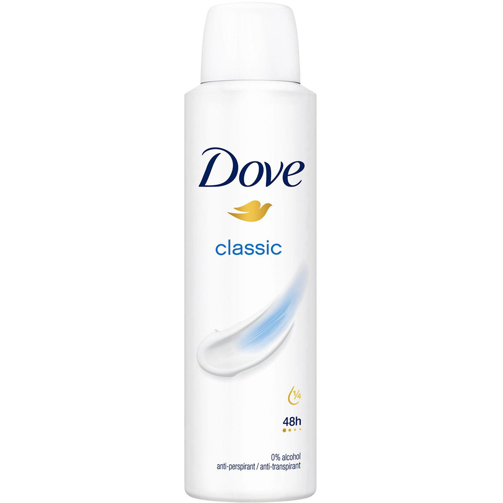 Dove Classic Sweat Protection Women Anti-Perspirant Deo 150ml 6 Pack Image 2