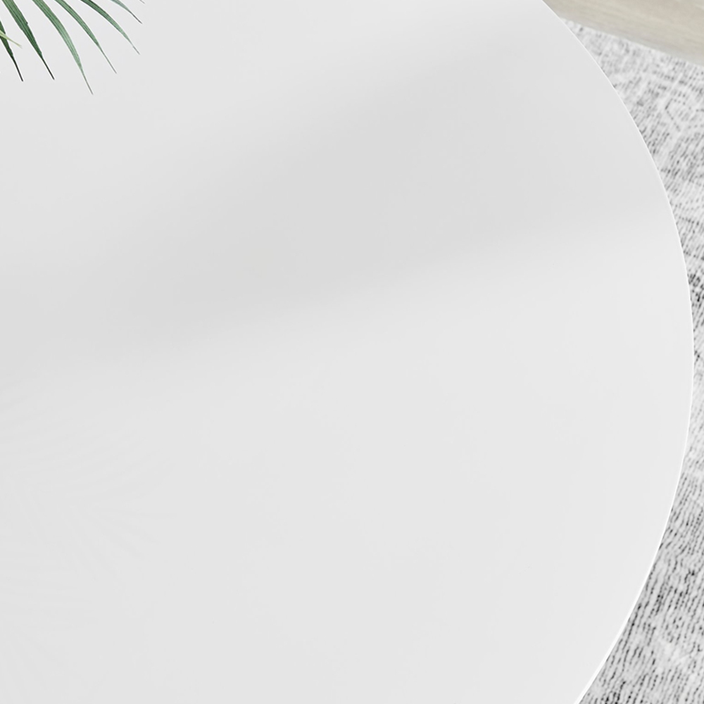 Furniturebox Arona Solara 6 Seater Round Dining Set White Gloss and Black Image 5