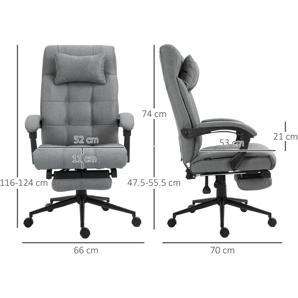 Portland Light Grey Linen Swivel Ergonomic Office Chair Image 8