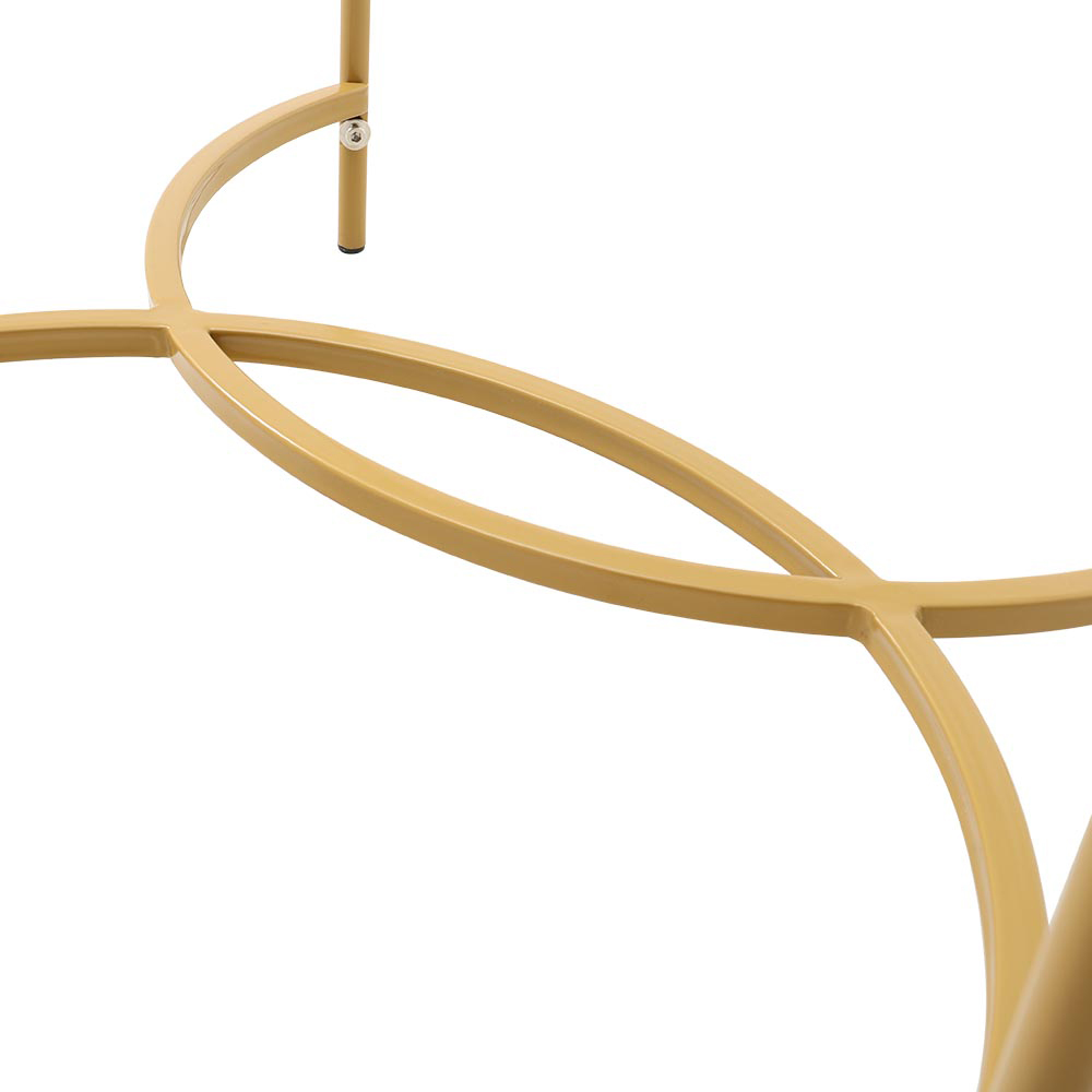 Living and Home Gold Modern Round Tempered Glass Coffee Table Image 7