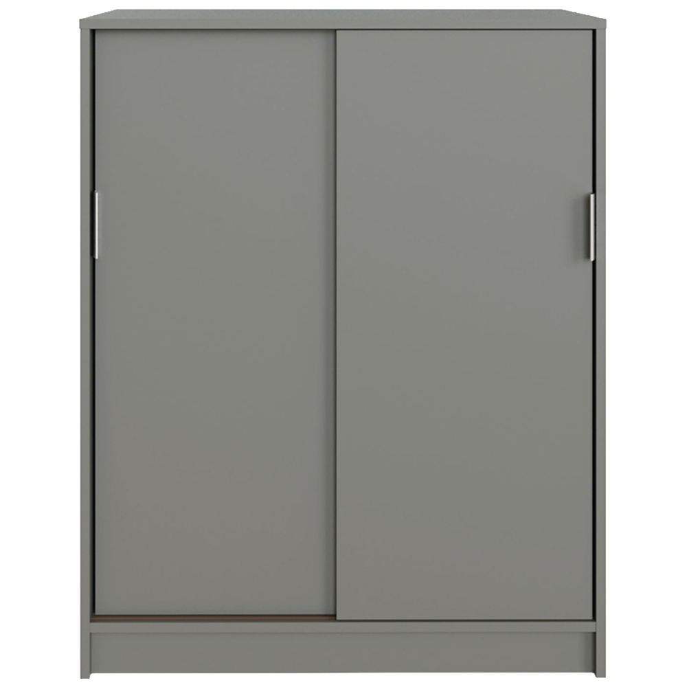 GFW Leighton 2 Sliding Door Grey Shoe Cabinet Image 7