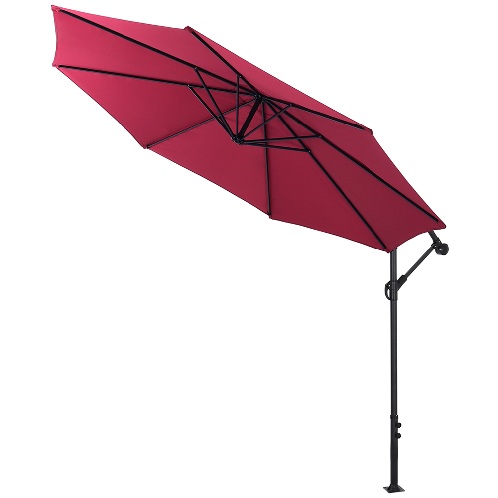 Living and Home Red Garden Cantilever Parasol 3m Image 3