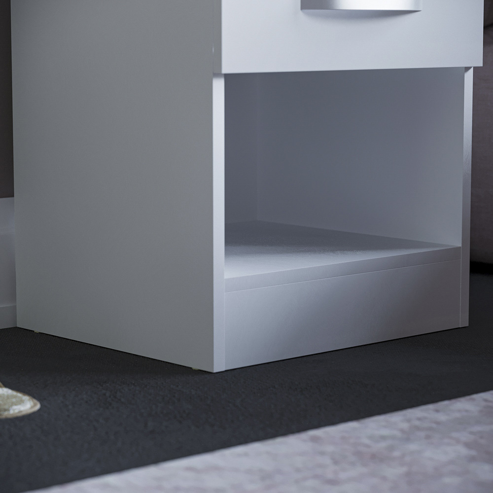 Vida Designs Hulio Single Drawer White Bedside Table Image 4
