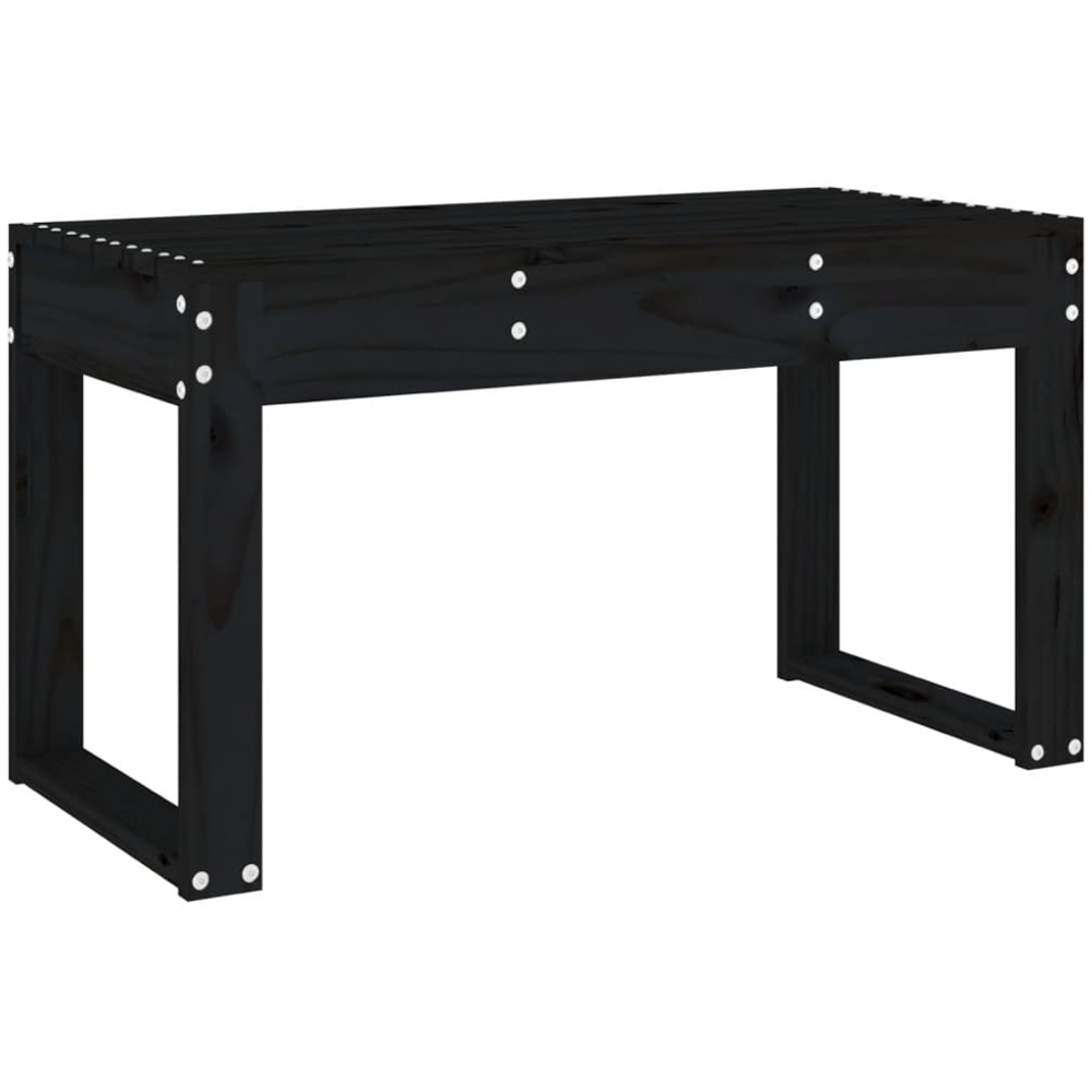 vidaXL Black Solid Pine Wood Slatted Garden Bench 80 x 38 x 45cm Image 5