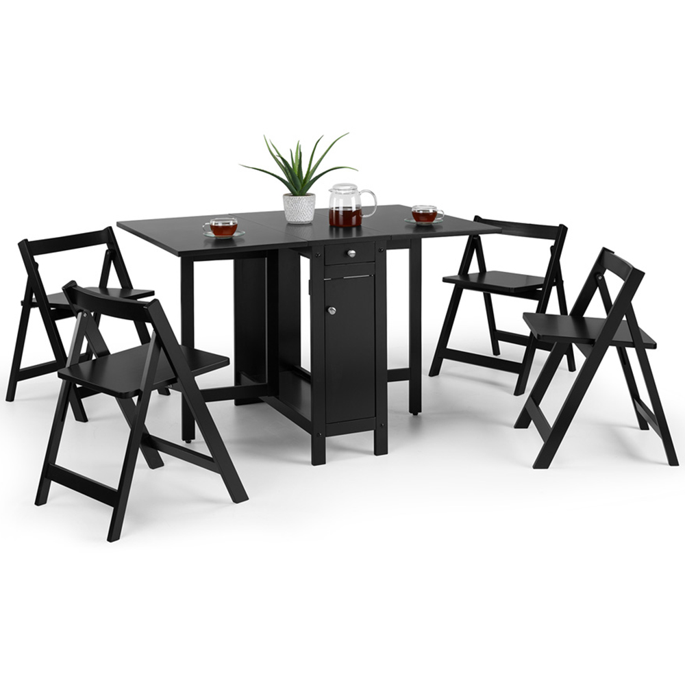 Julian Bowen Savoy Black 4 Seater Dining Set Image 3