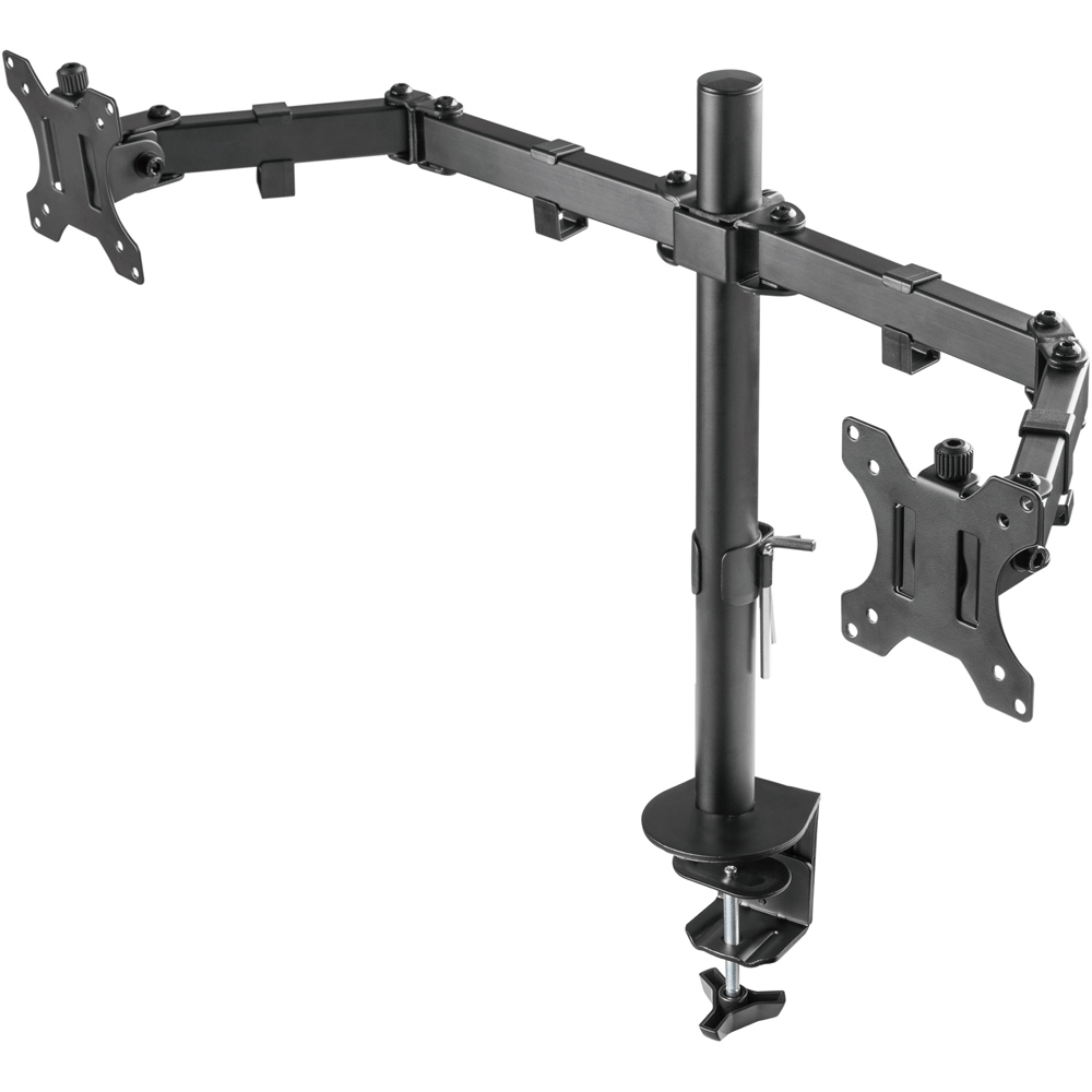 ProperAV 13 to 32 Inch Dual Swing Arm Full Motion Desk Top Monitor Mount Image 1