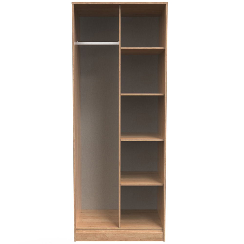 Crowndale Hong Kong 5 Shelf Nebraska Oak Tall Open Wardrobe Ready Assembled Image 3