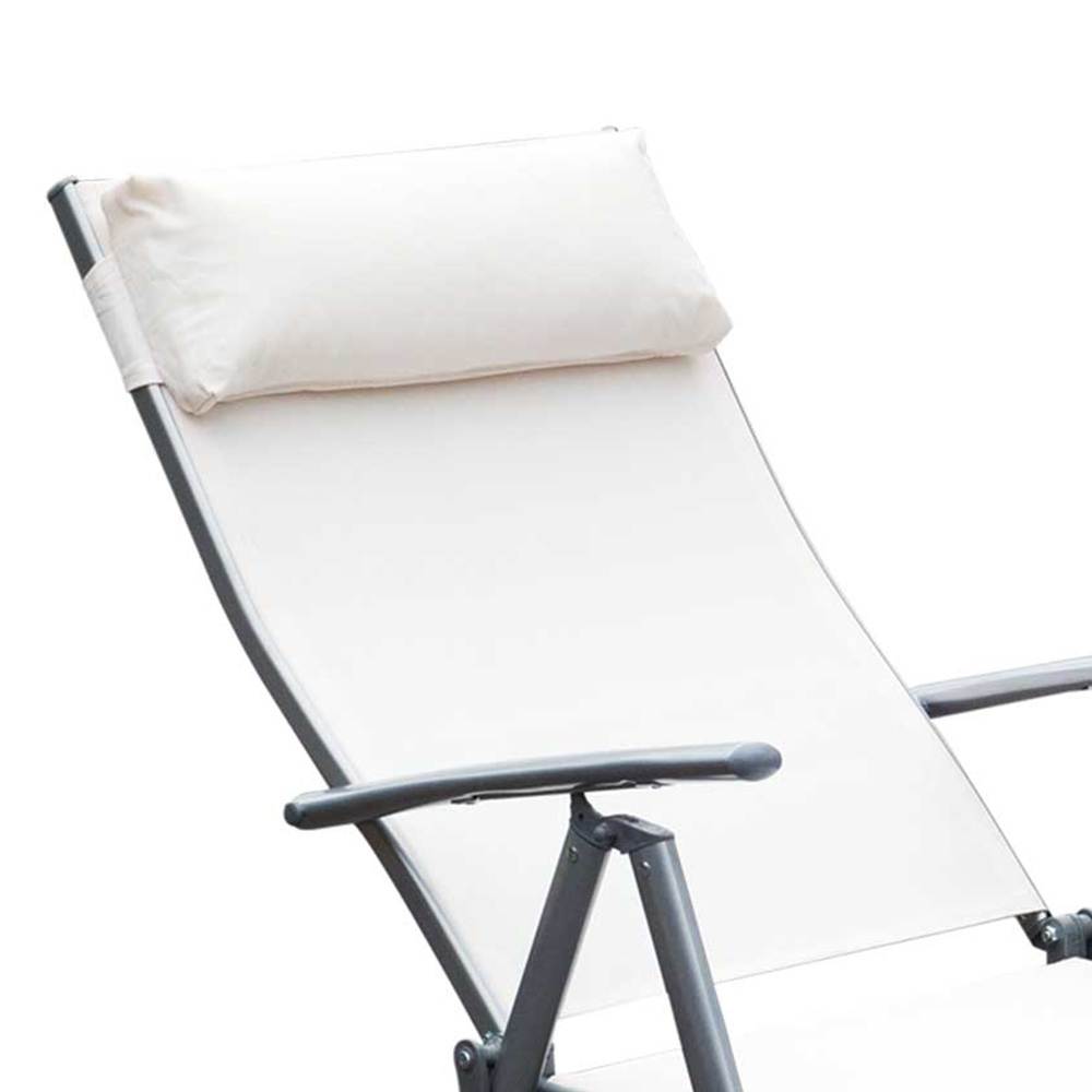 Outsunny Texteline Cream Sun Lounger Image 3