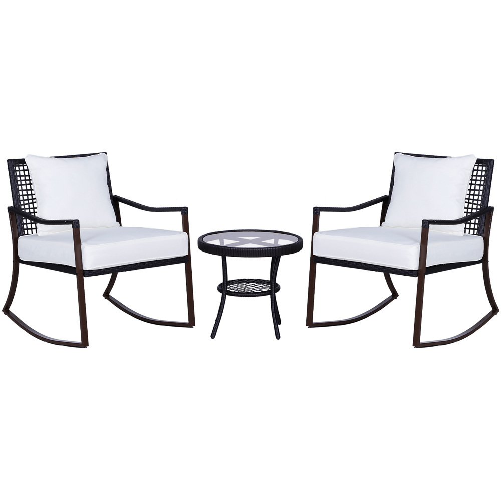 Outsunny 2 Seater Brown Rattan Bistro Set Image 2