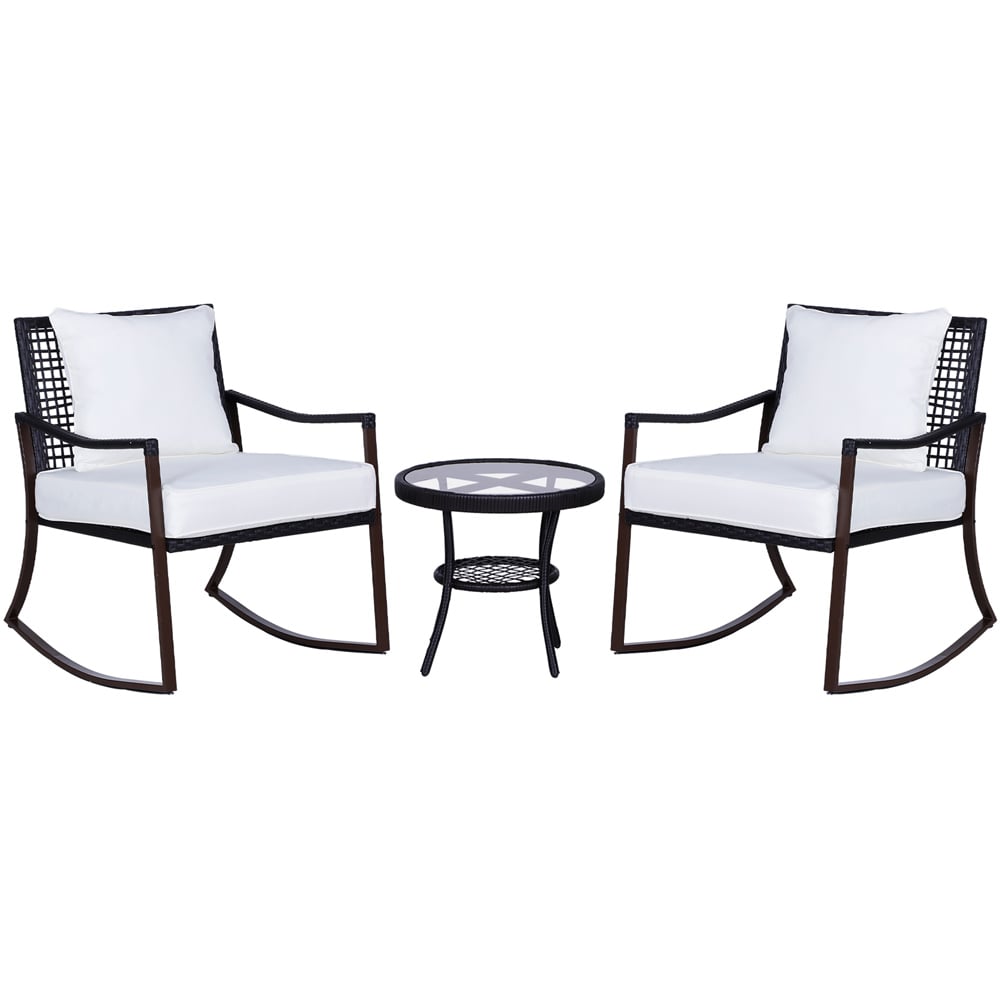 Outsunny 2 Seater Brown Rattan Bistro Set Image 2