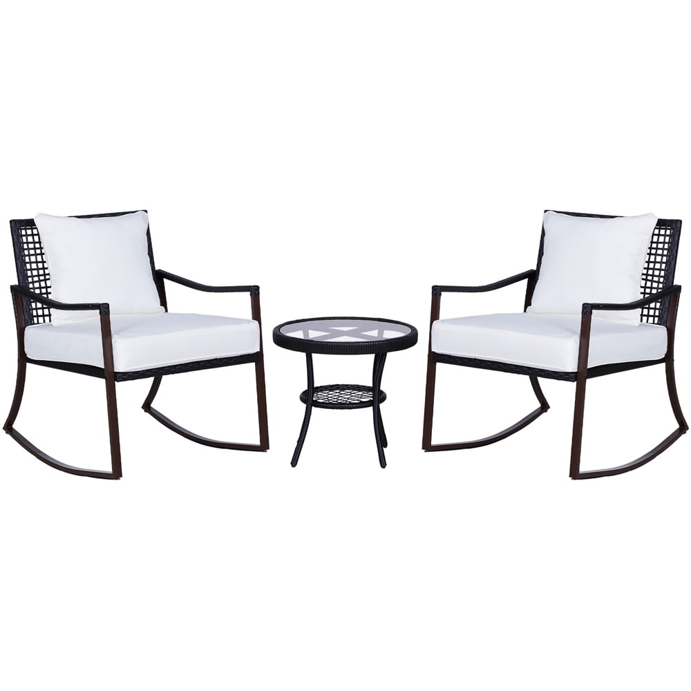 Outsunny 2 Seater Brown Rattan Bistro Set Image 2