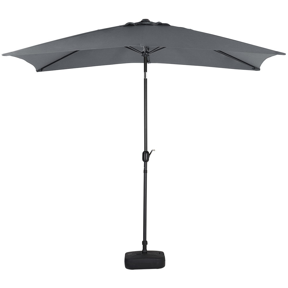 Living and Home Dark Grey Square Crank Tilt Parasol with Square Base 3m Image 5
