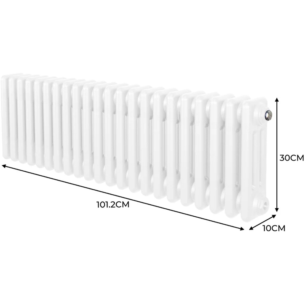 Monster Shop 3057 BTU White Traditional 3 Column Radiator 300 x 1012mm Image 6