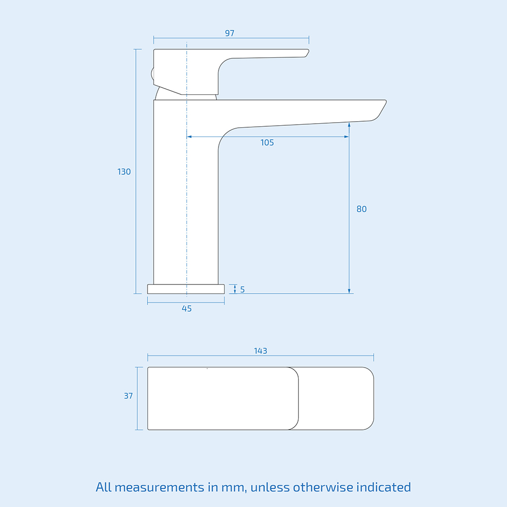 Nes Home Astra Modern Matte Black Cloakroom Single Lever Basin Tap with Waste Image 3