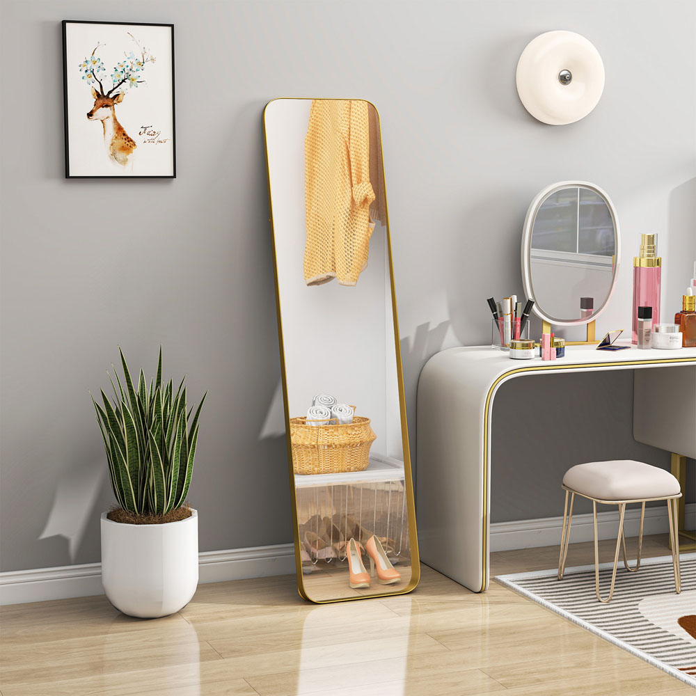 HOMCOM Gold Tone Rectangular Full Length Mirror 40 x 160cm Image 3