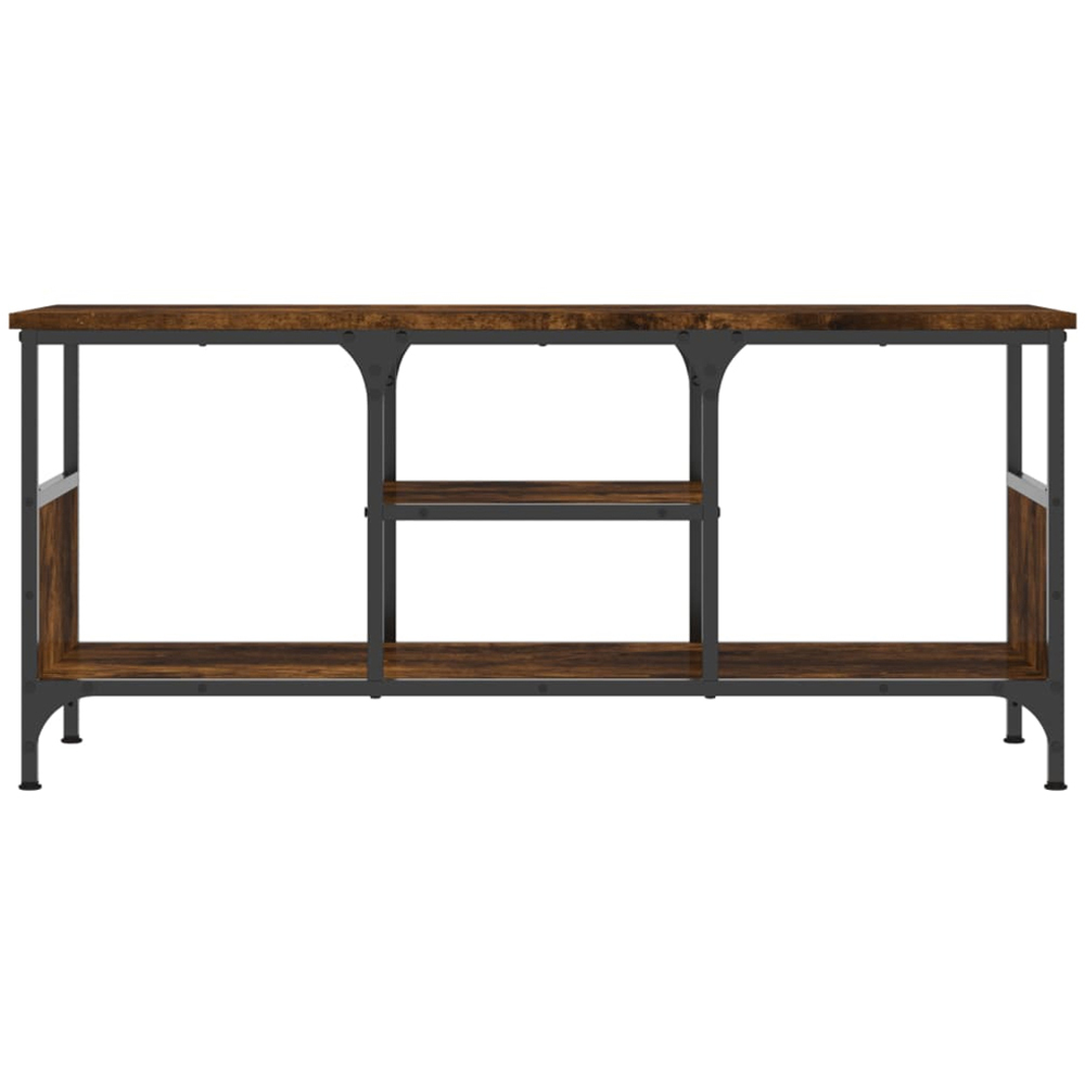 vidaXL 4 Shelf Smoked Oak Processed Wood and Iron TV Cabinet Image 4