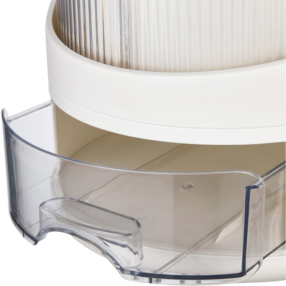 Living and Home Large White Freestanding Dustproof Rotating Makeup Organizer Image 3