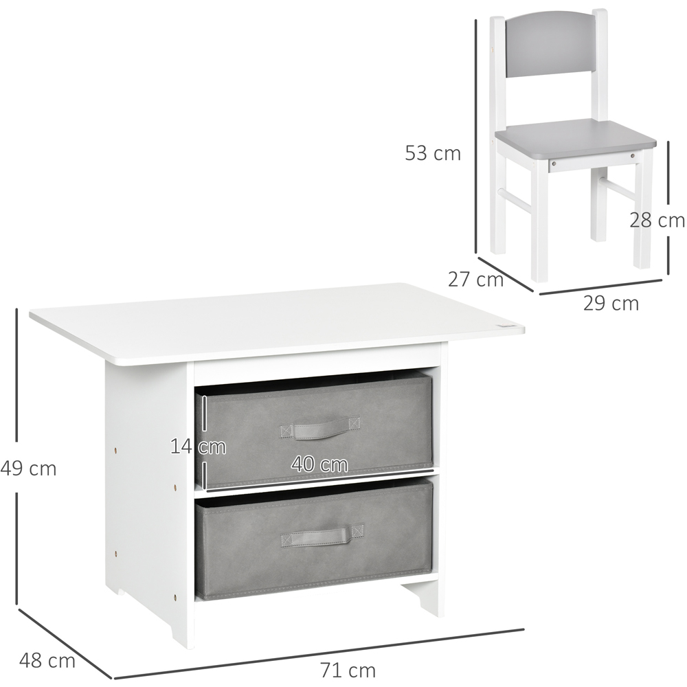 Playful Haven 3 Piece White Kids Table and Chair Set Image 6
