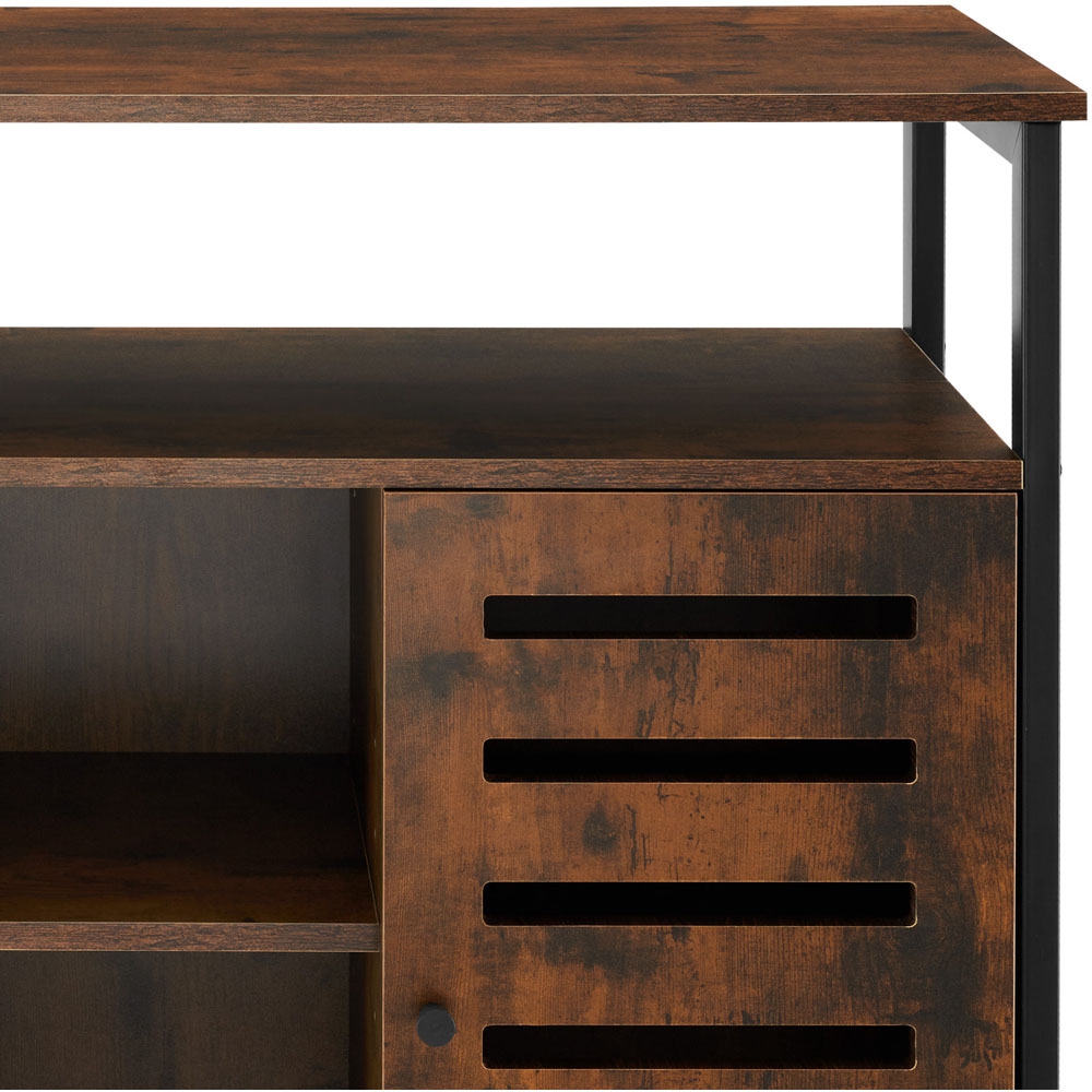 tectake Warrington 2 Door Dark Rustic Wooden Sideboard Image 8