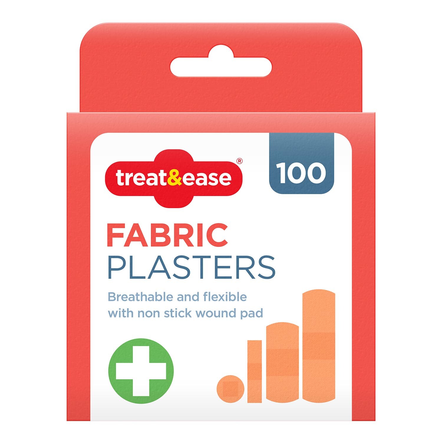 Pack of 100 Fabric Plasters - Red Image