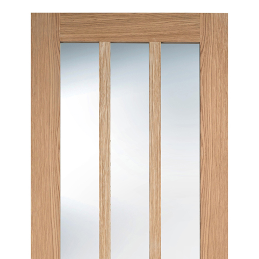 LPD Doors Coventry Oak Pre-Finished 3 Panel Glazed Internal Door 1981 x 762mm Image 2