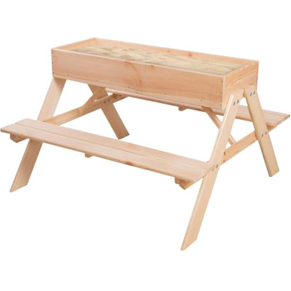 Fallen Fruits Kids 4 Seater Picnic Table with Built-in Sandpit Image 1