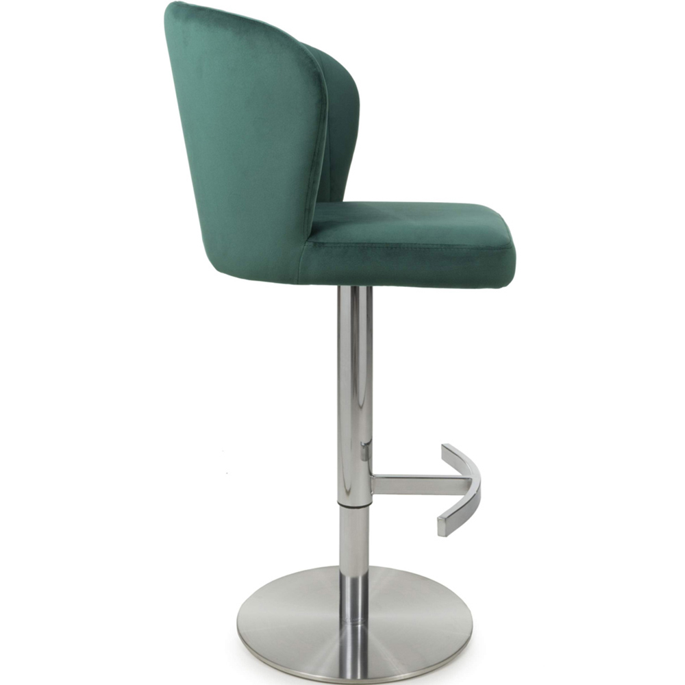 Shankar Sigma Green Brushed Velvet Bar Stool Image 4