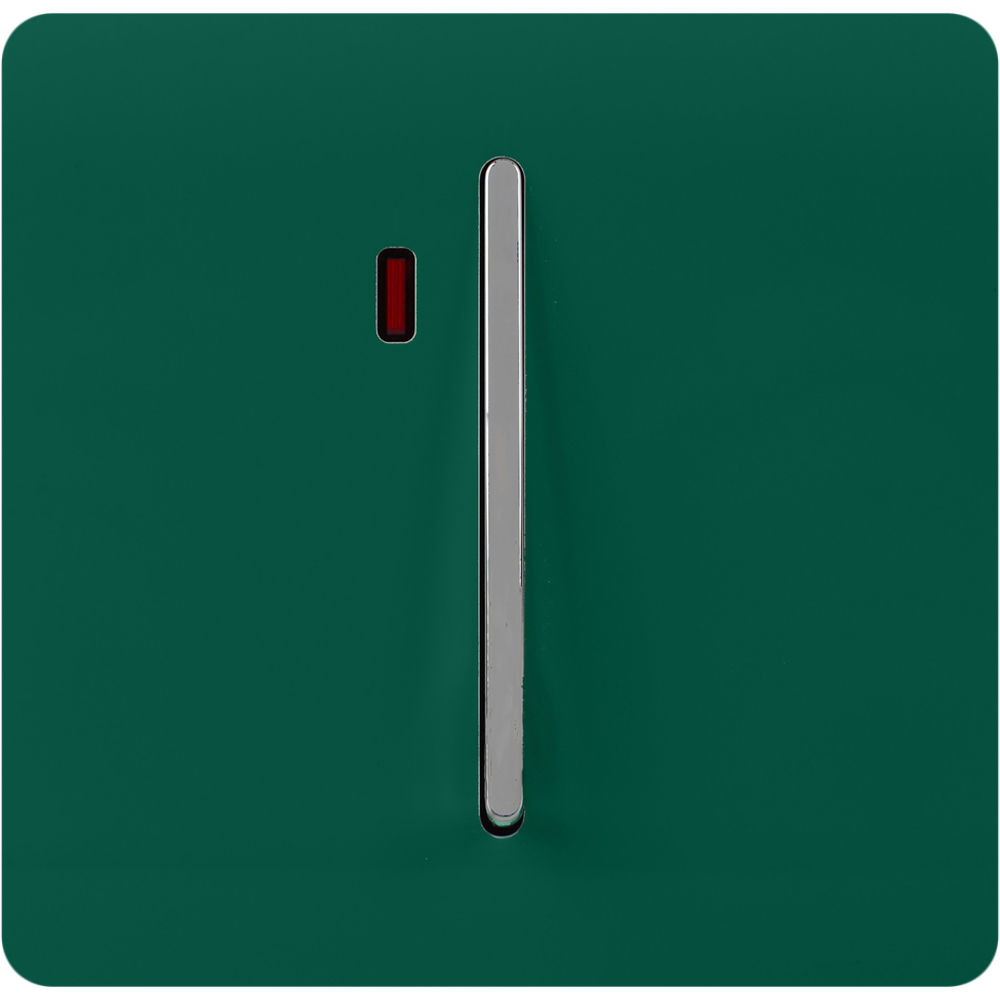 Trendi Switch 1 Gang 45amp Dark Forest Green Cooker Switch with Neon Image 1