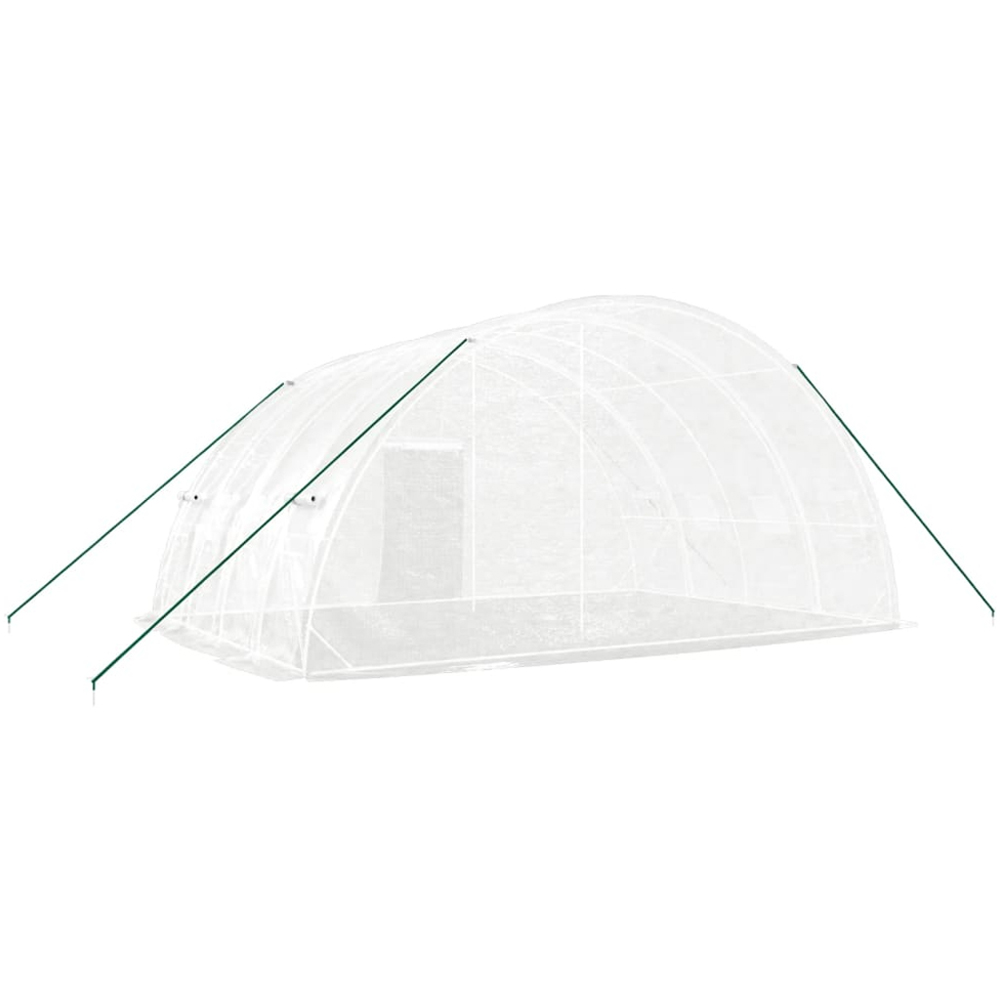 vidaXL White Polyethylene Galvanised Steel Frame 19.6 x 13.1ft Greenhouse Image 5