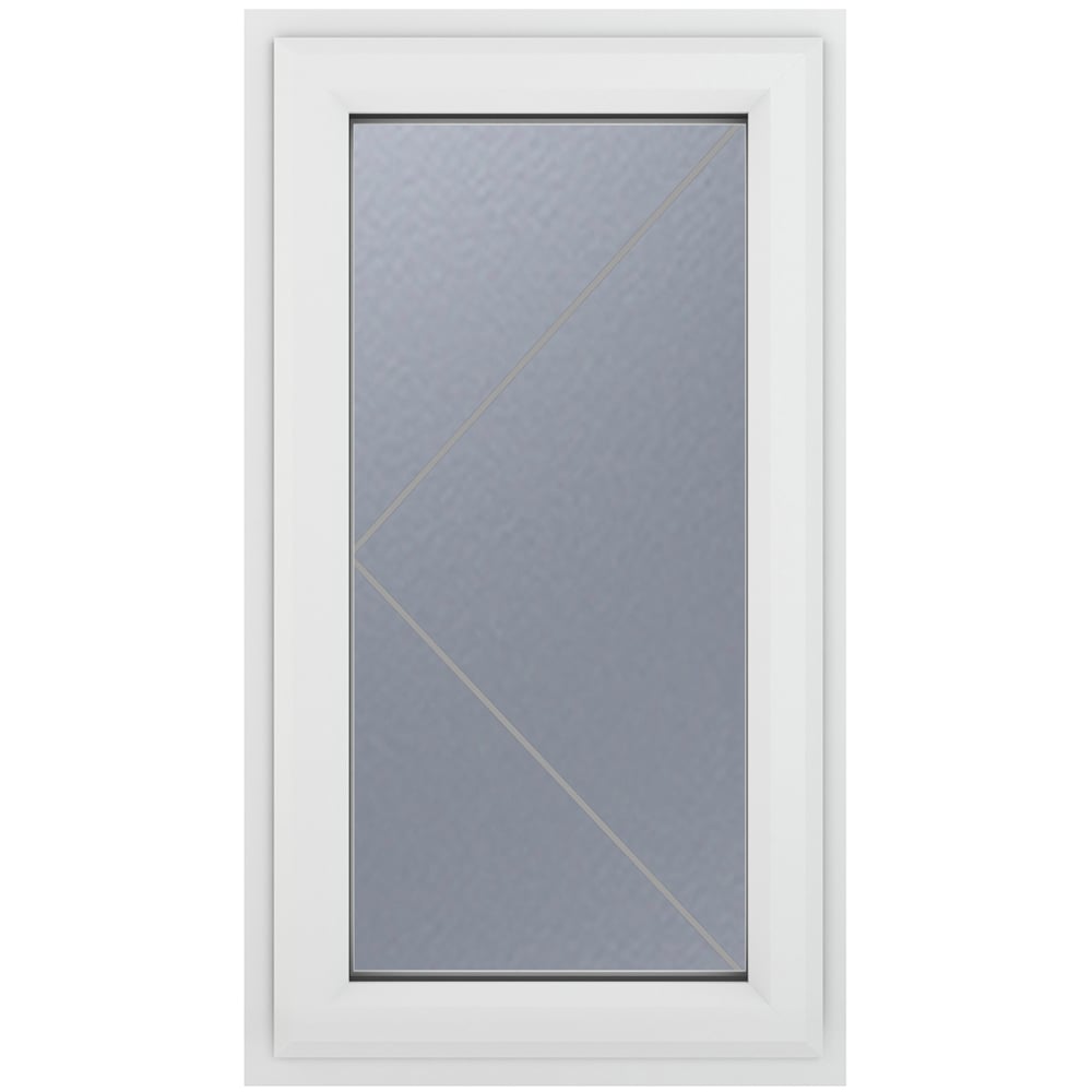 Crystal uPVC Double Glazed Window Left Hand Side Hung White Obscure Glass 610x1040mm Image 2