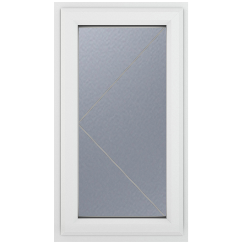 Crystal uPVC Double Glazed Window Left Hand Side Hung White Obscure Glass 610x1190mm Image 2