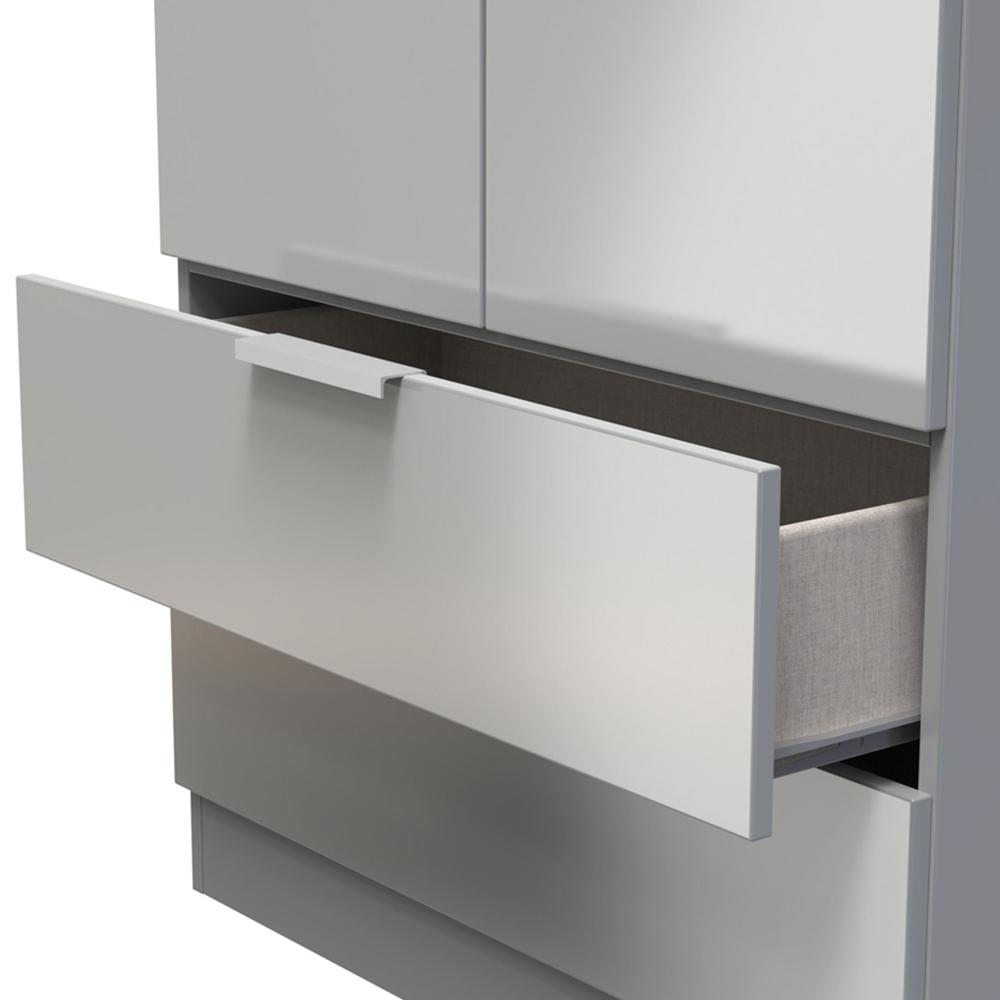 Crowndale Plymouth 2 Door 2 Drawer Uniform Grey and Dusk Grey Tall Wardrobe Ready Assembled Image 7